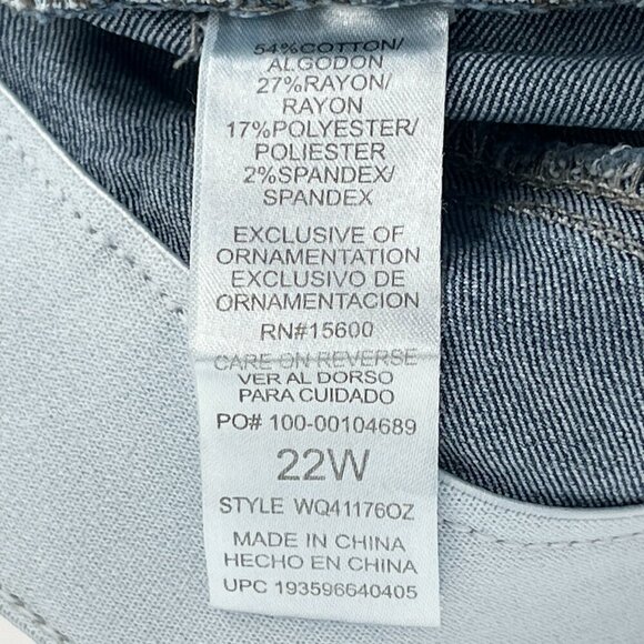 Democracy Ab Solution Jeans 22W Plus Size Stretch Slimming Comfort Denim - Picture 9 of 10